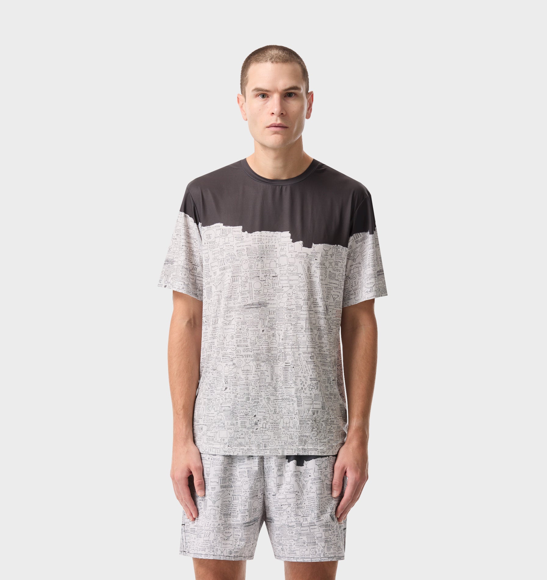Basquiat Pegasus Active Classic Tee - Off White / Charcoal