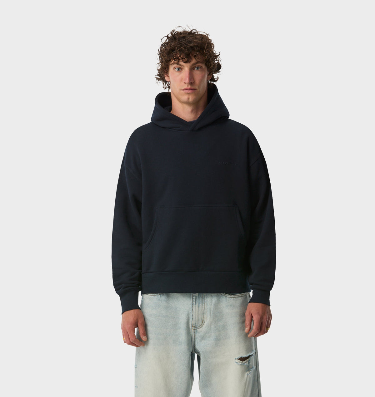 Crop Box Hood - Midnight Navy