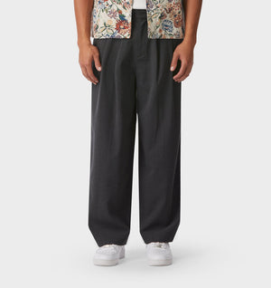 Albert Pleated Pant - Charcoal