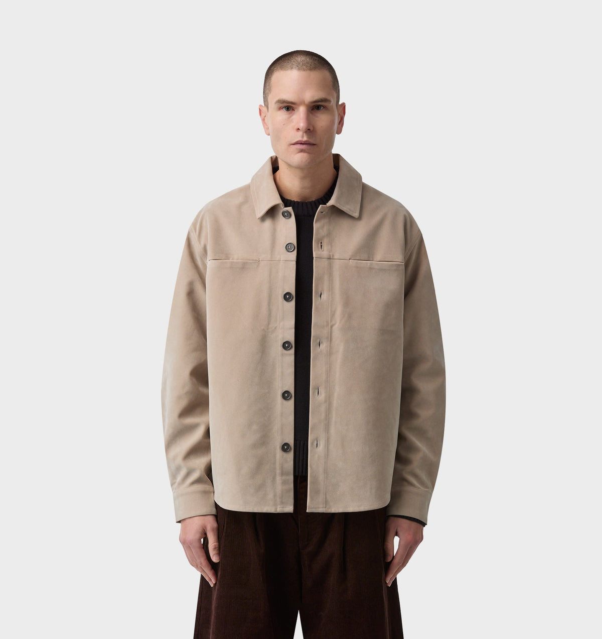 Suede Overshirt - Stone