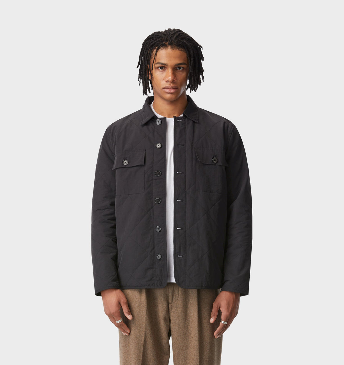 Quilted Overshirt - Black