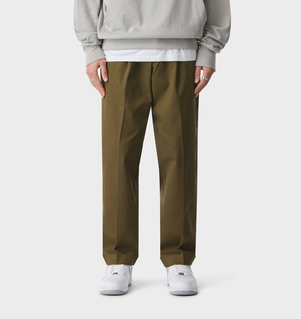 Noah Pleated Pant - Army Green