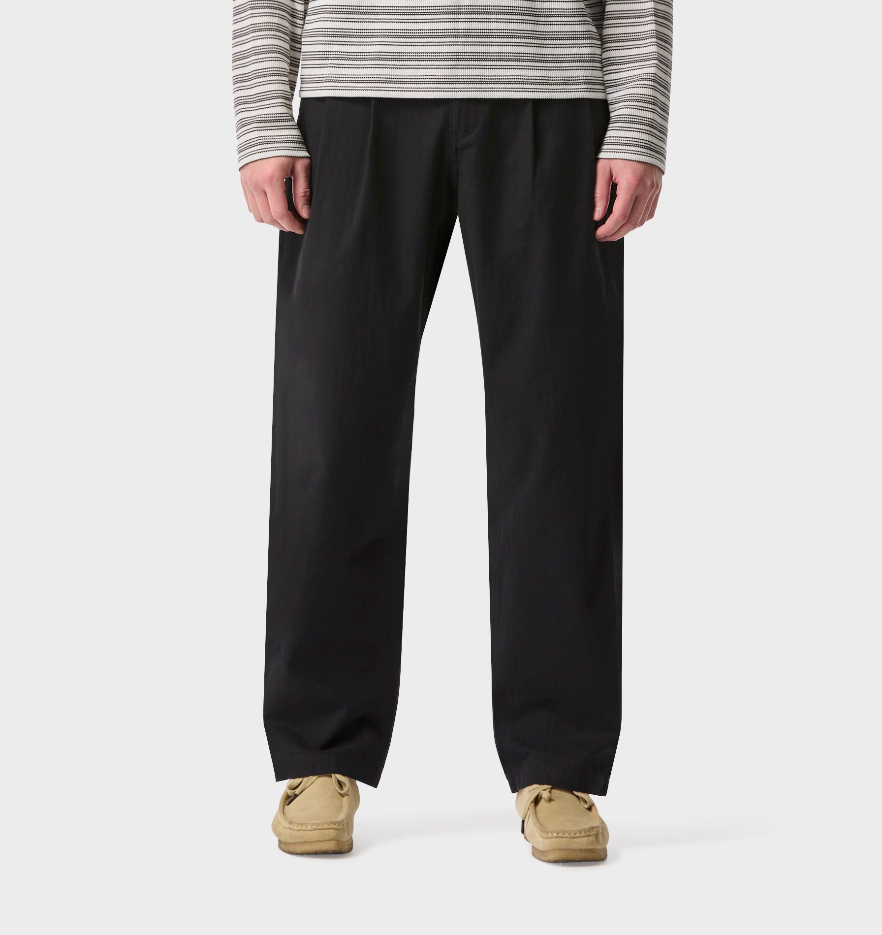 Twin Pleat Pant - Black