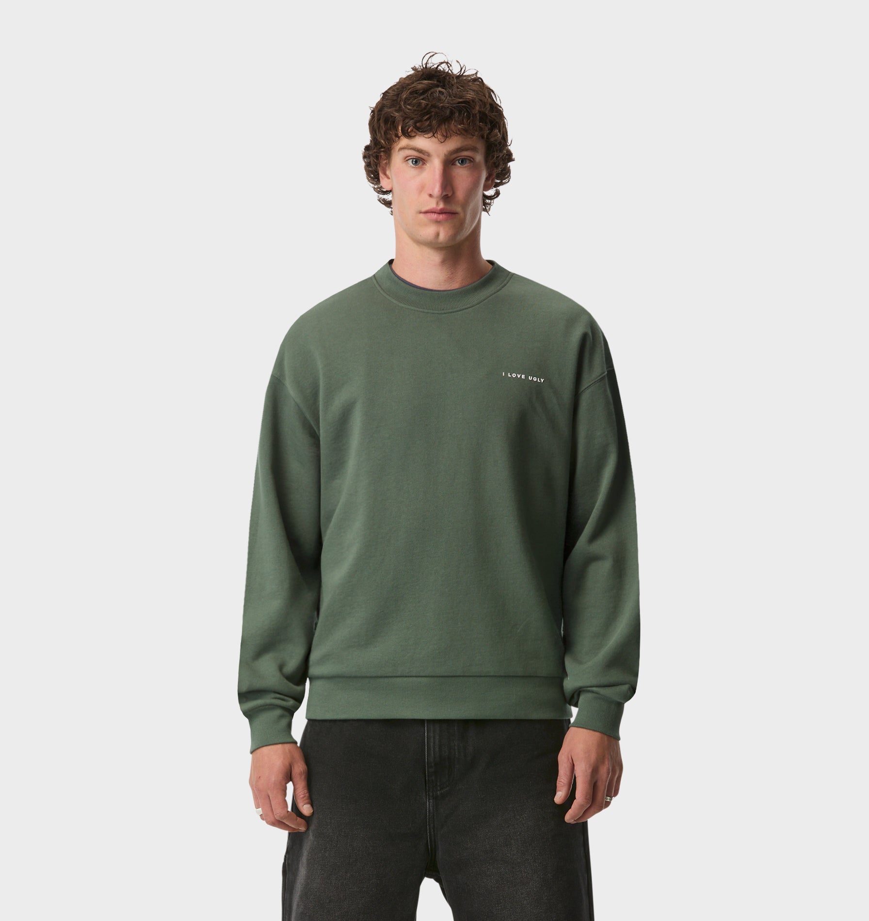 Oversized Crew - Smokey Green