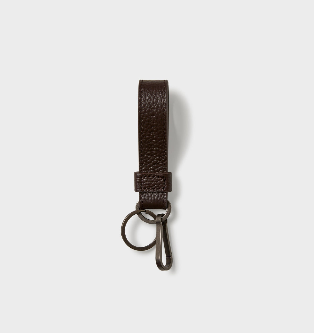 Leather Loop Key Clip - Dark Brown