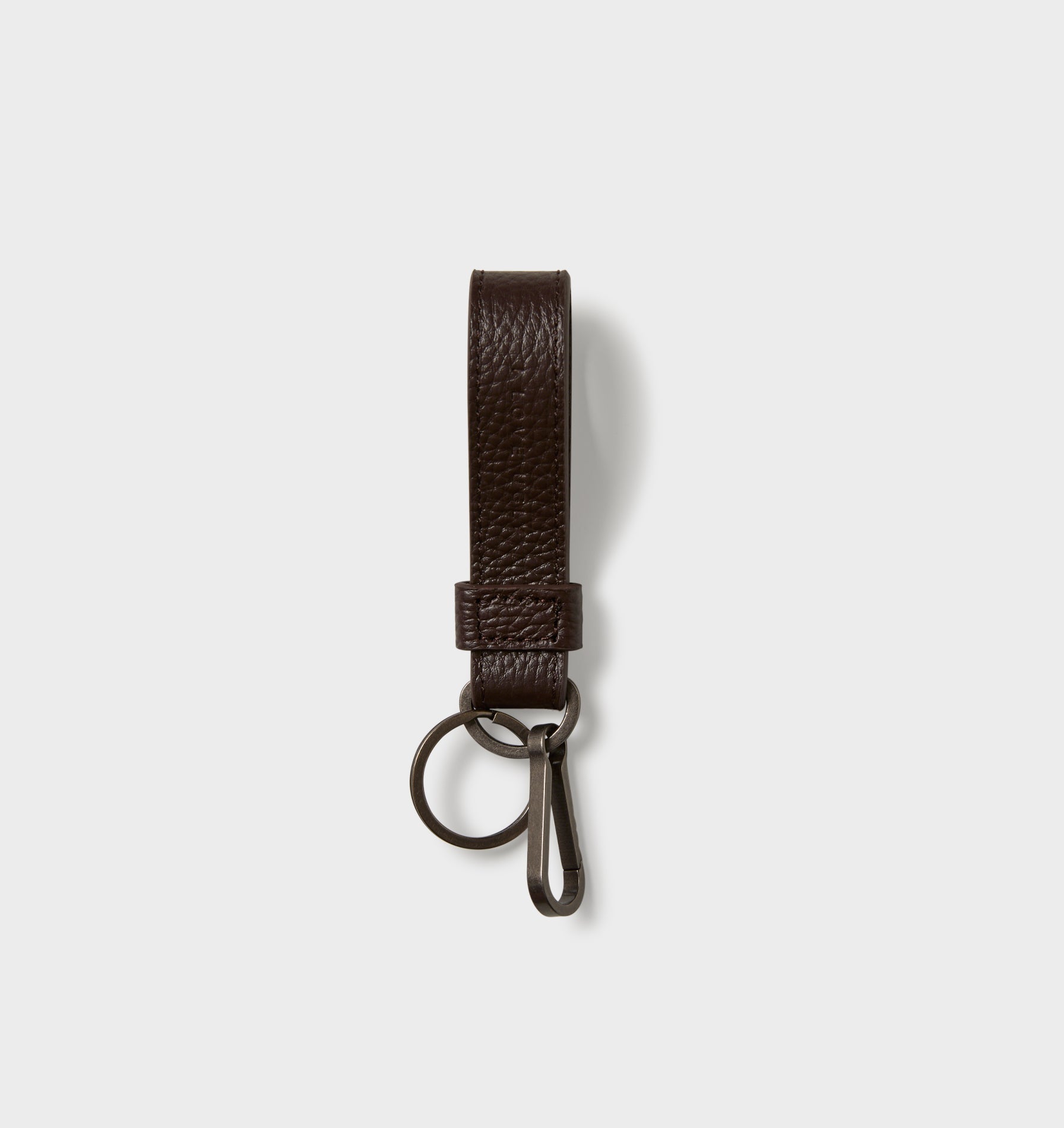 Leather Loop Key Clip - Dark Brown
