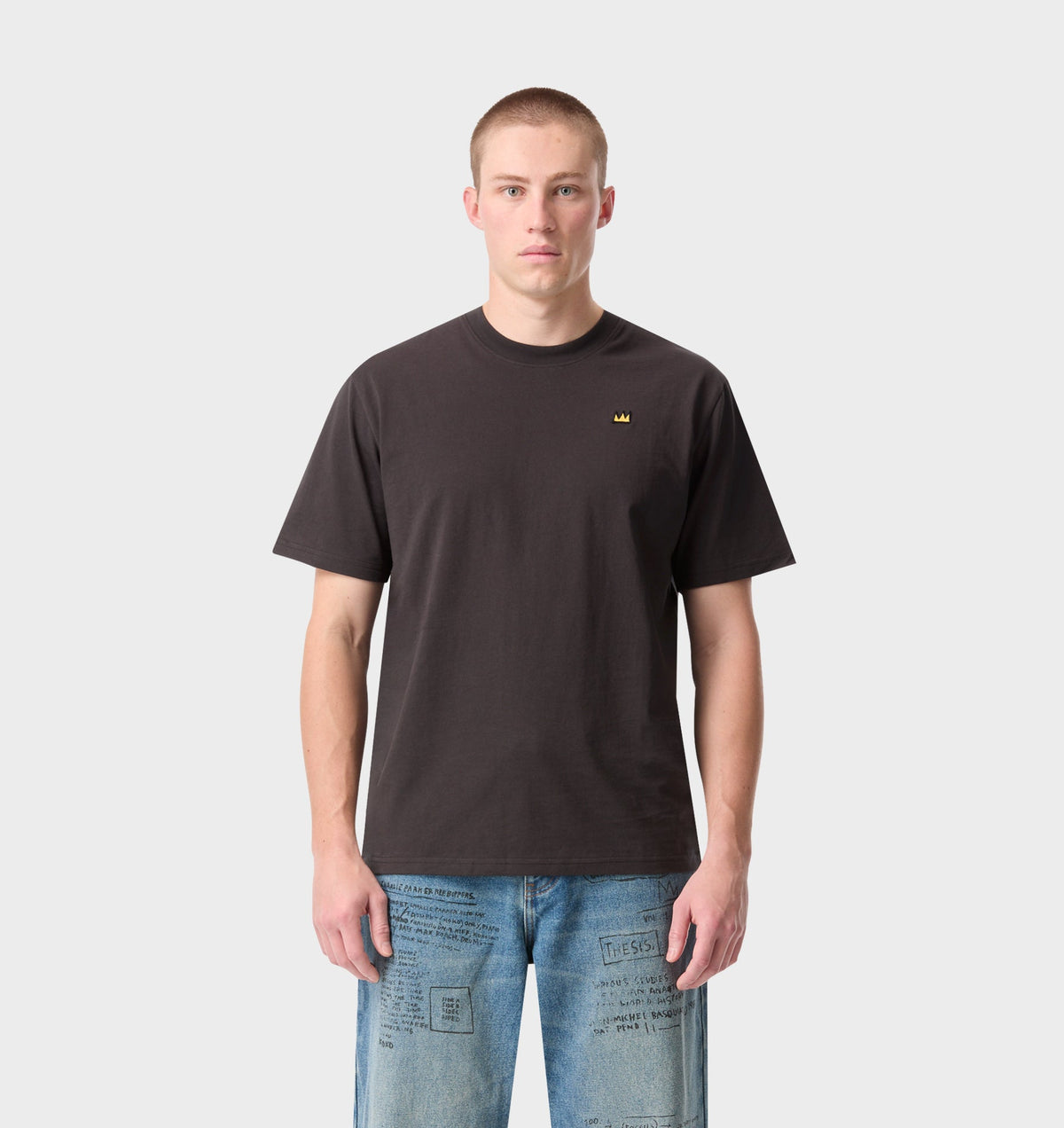 Basquiat Crown Uniform Tee - Charcoal