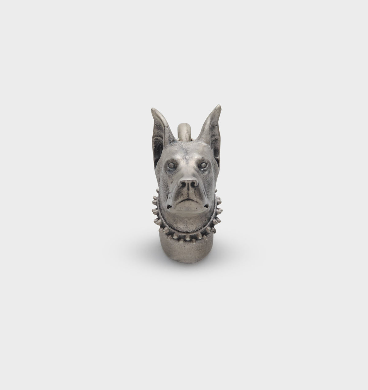 Doberman Pendent - White Brass