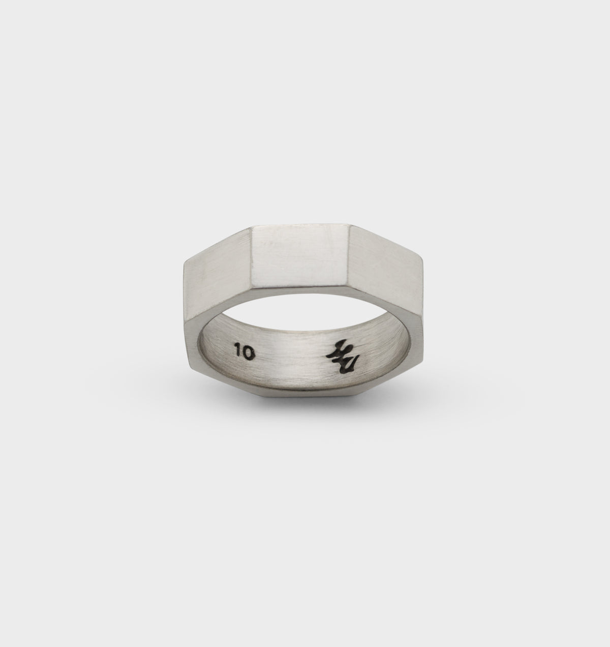 Nut Band Ring  - White Brass