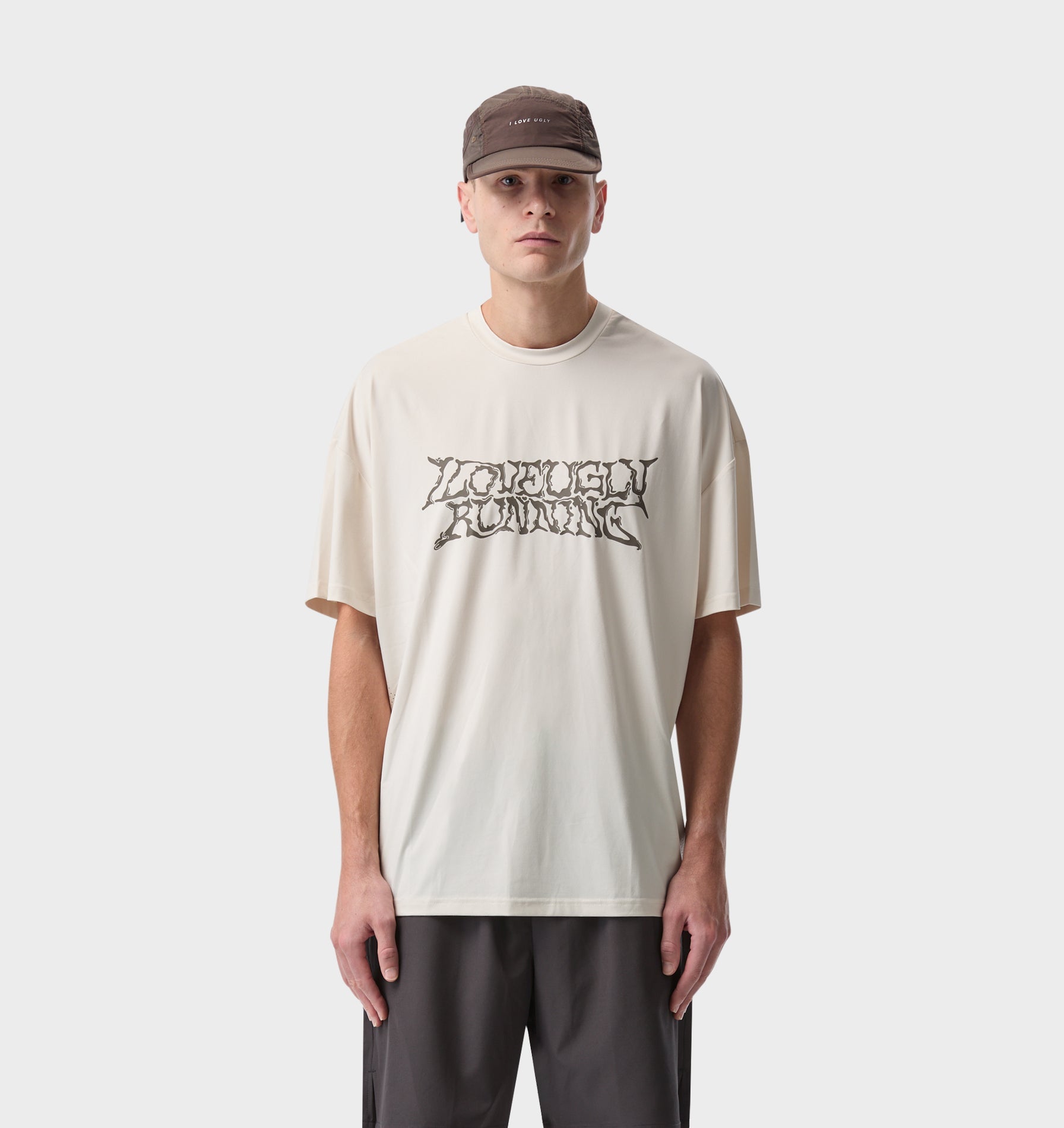 Liquified Active Box Tee - Off White/ Brown