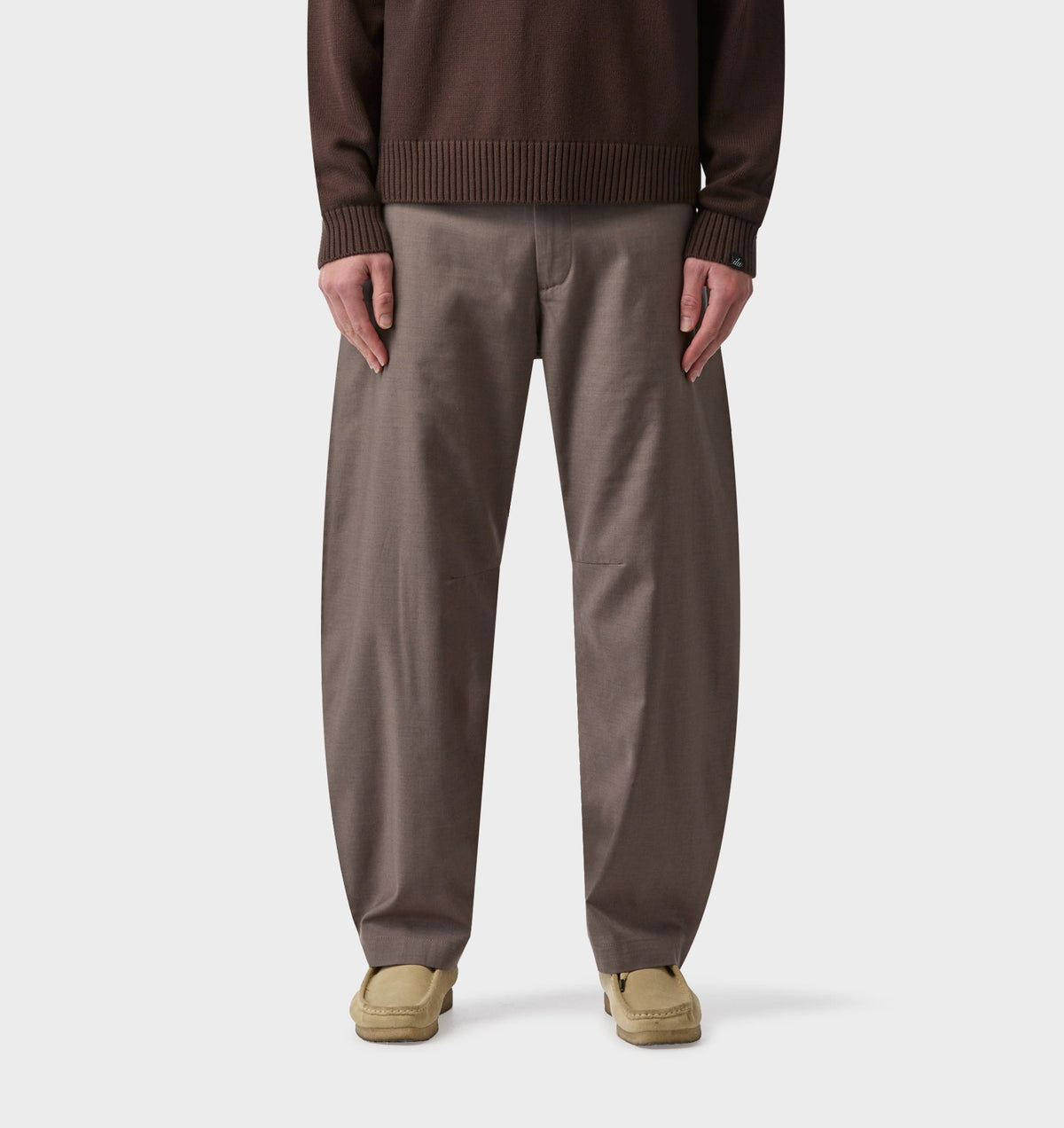 Barrel Leg Slack Pant - Mushroom
