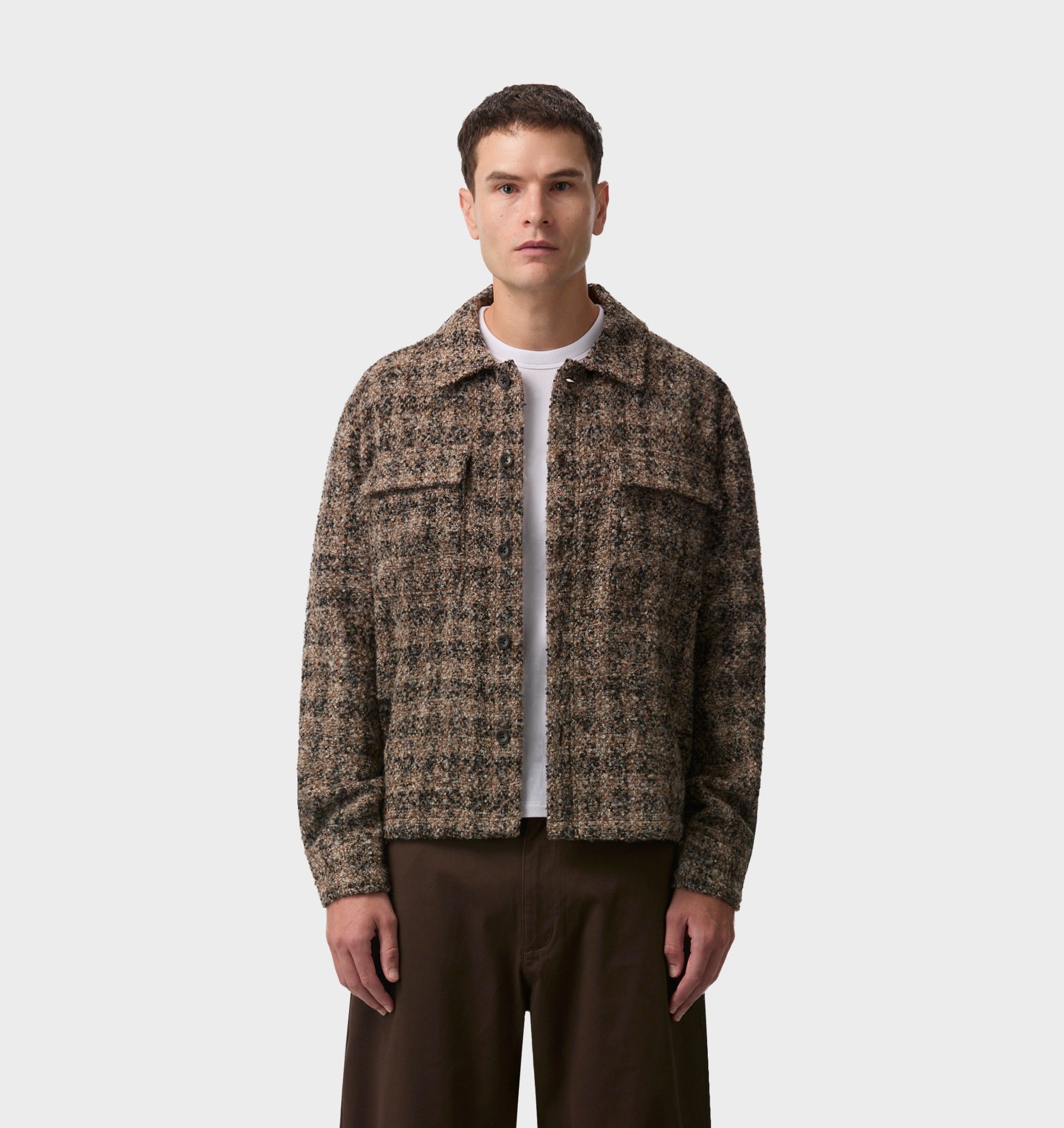 Boucle Overshirt - Brown/Black Check