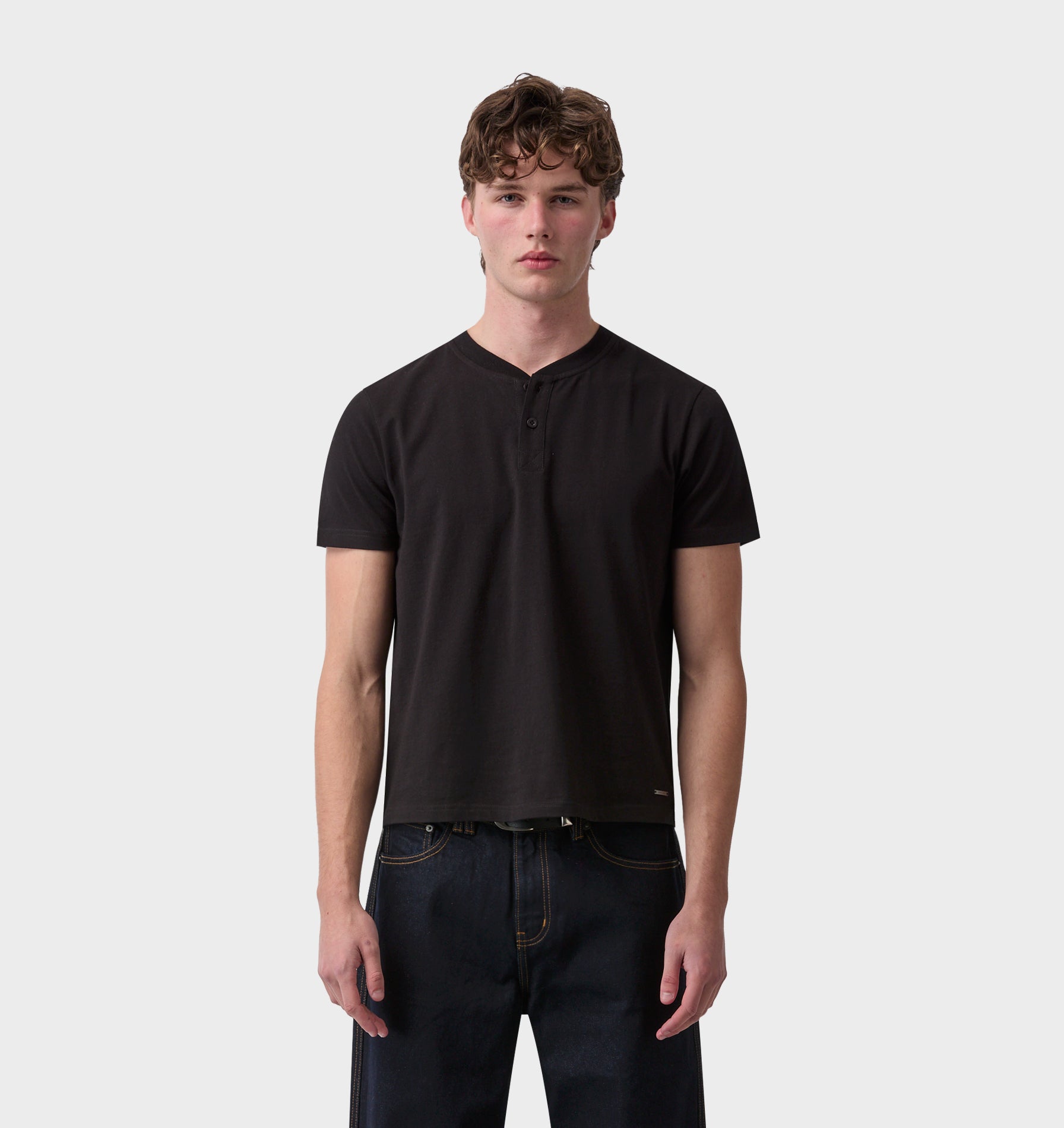 Henley Muscle Tee - Black | I Love Ugly AU
