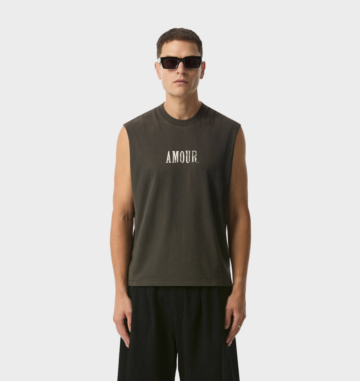 Amour Crop Tank - Washed Black