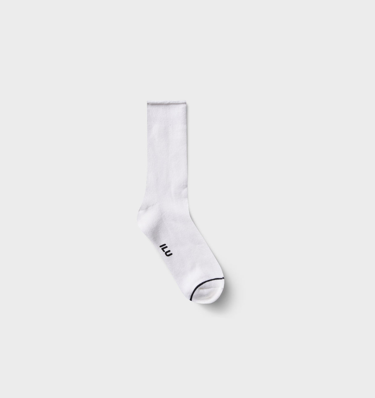 Raw Hem Sock - White