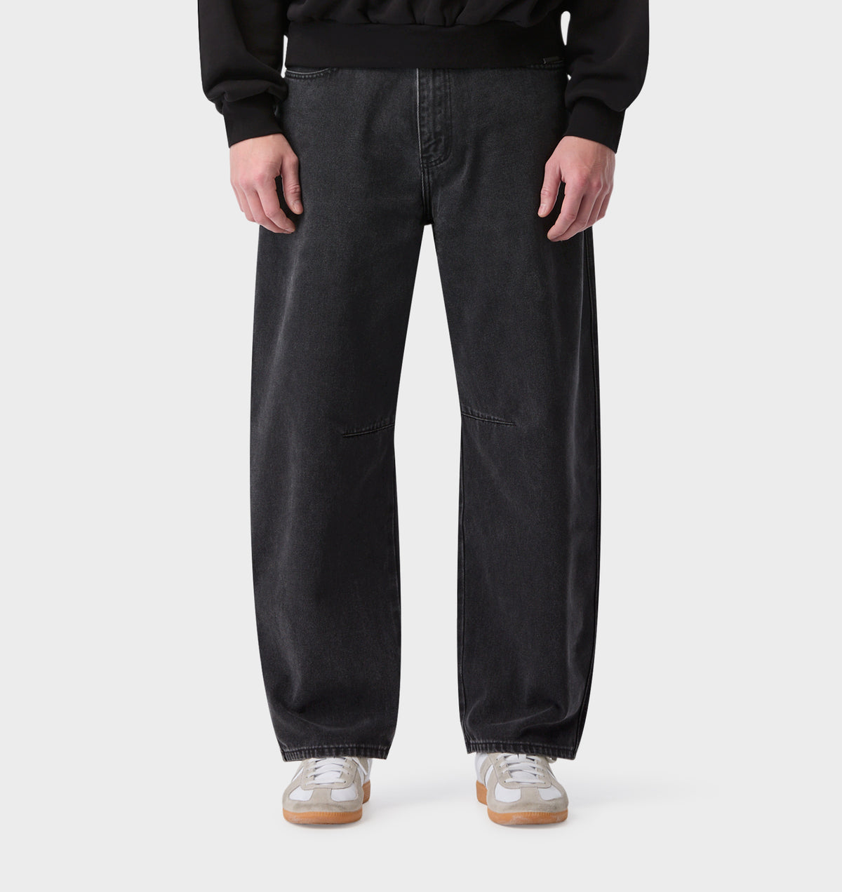 Barrel Leg Denim - Washed Black