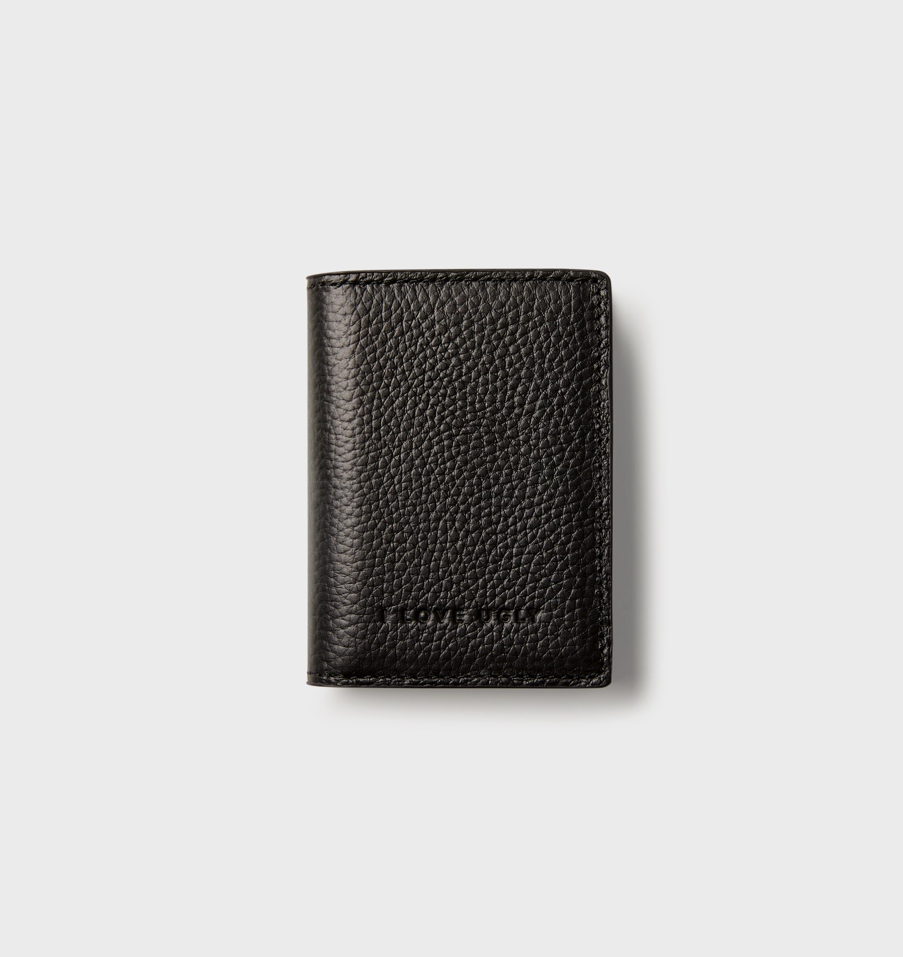 Leather Fold Card Holder - Black
