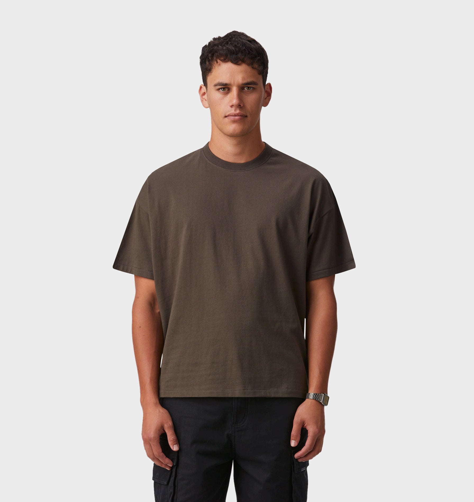 Lewi Crop Tee - Burnt Olive
