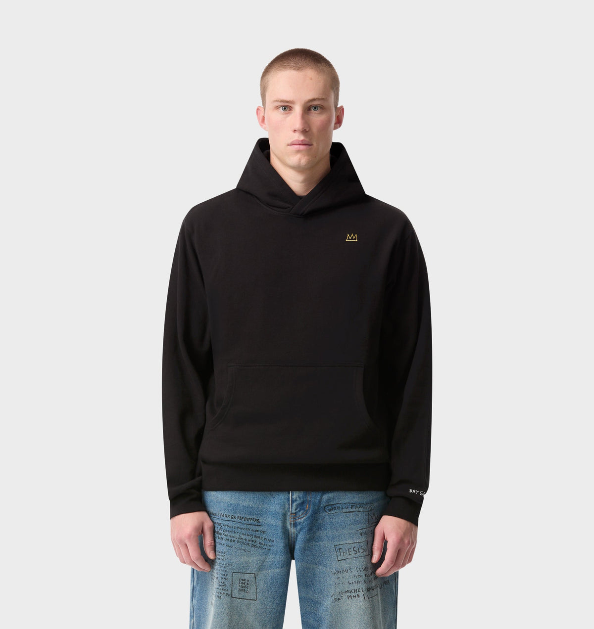 Basquiat Crown Uniform Hood - Black