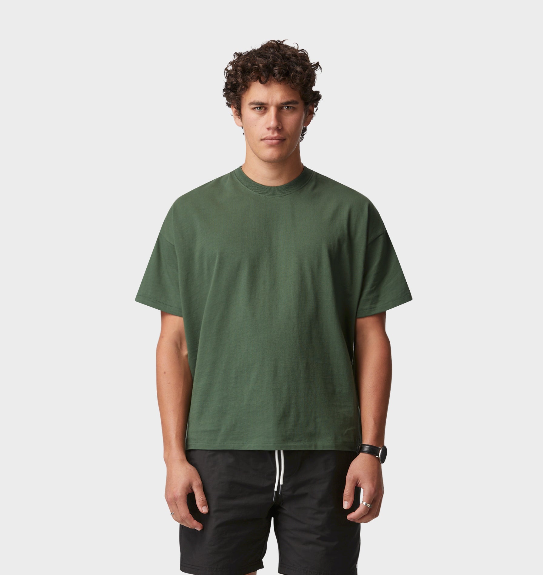 Lewi Crop Tee - Forest Green