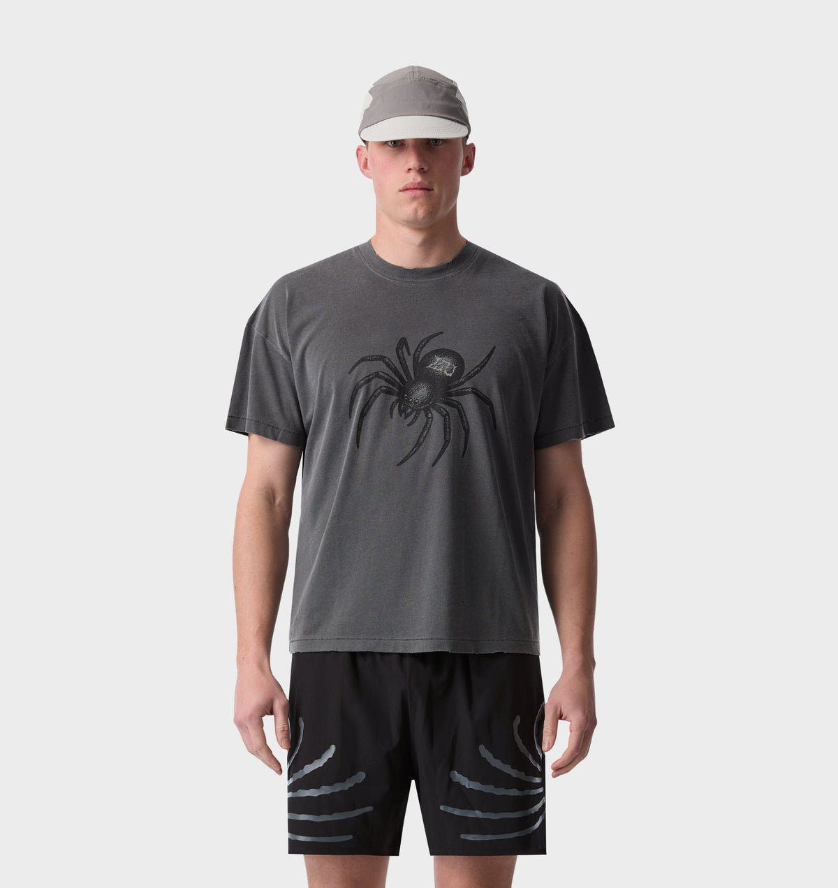 Widow Cotton Active Crop Tee - Washed Black