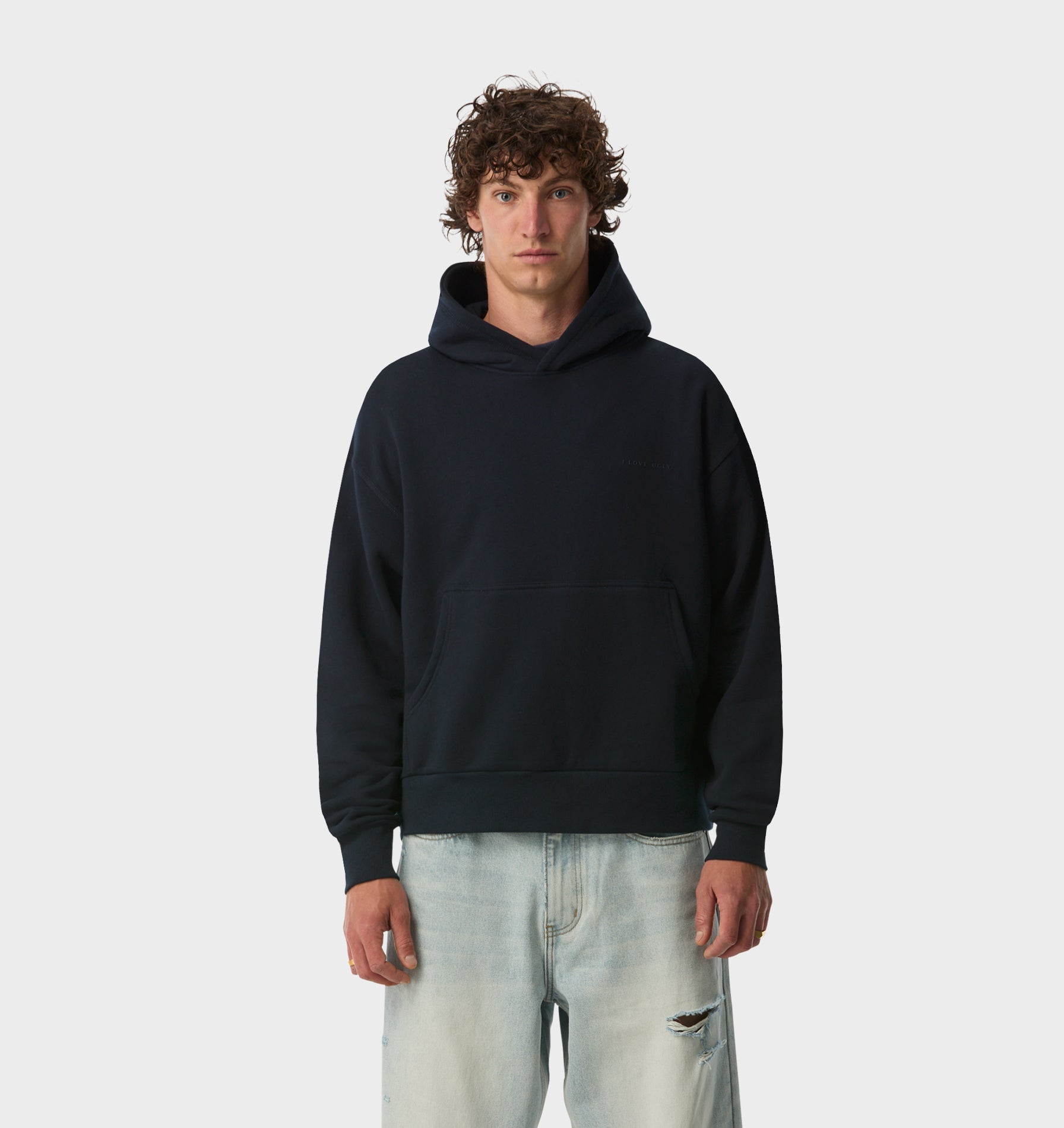 Crop Box Hood - Midnight Navy