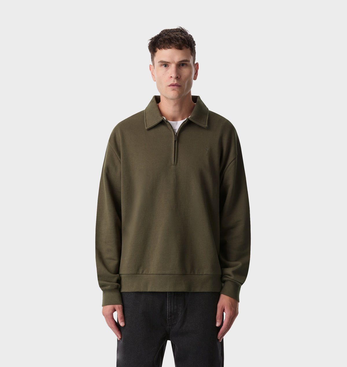 1/2 Zip Pullover - Burnt Olive
