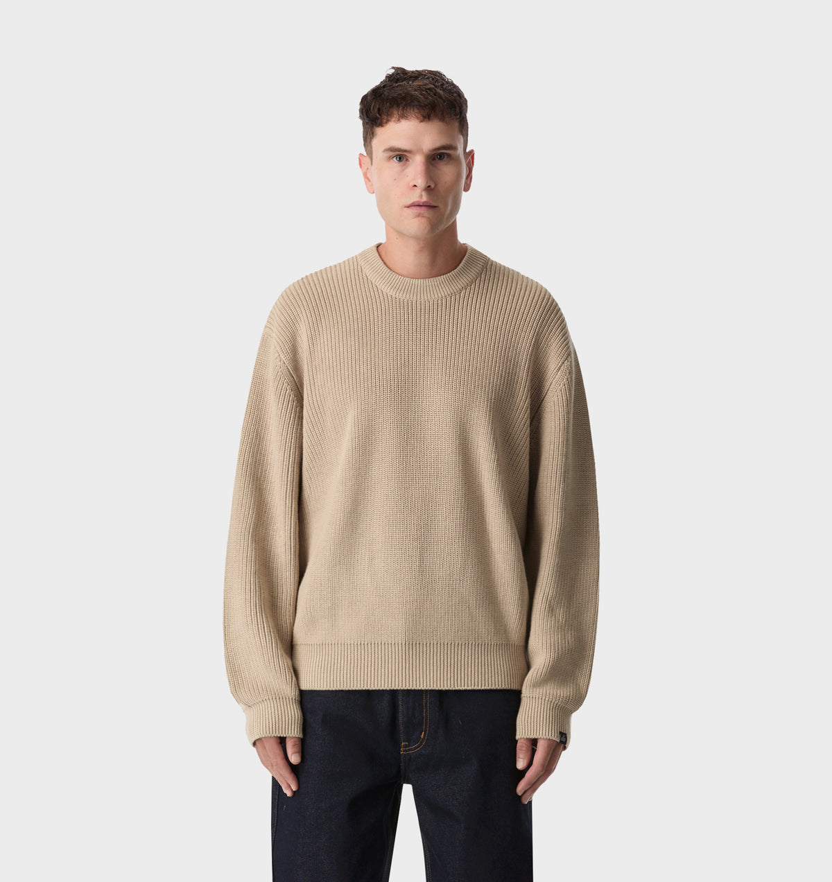 Cropped Knit Sweater - Bone