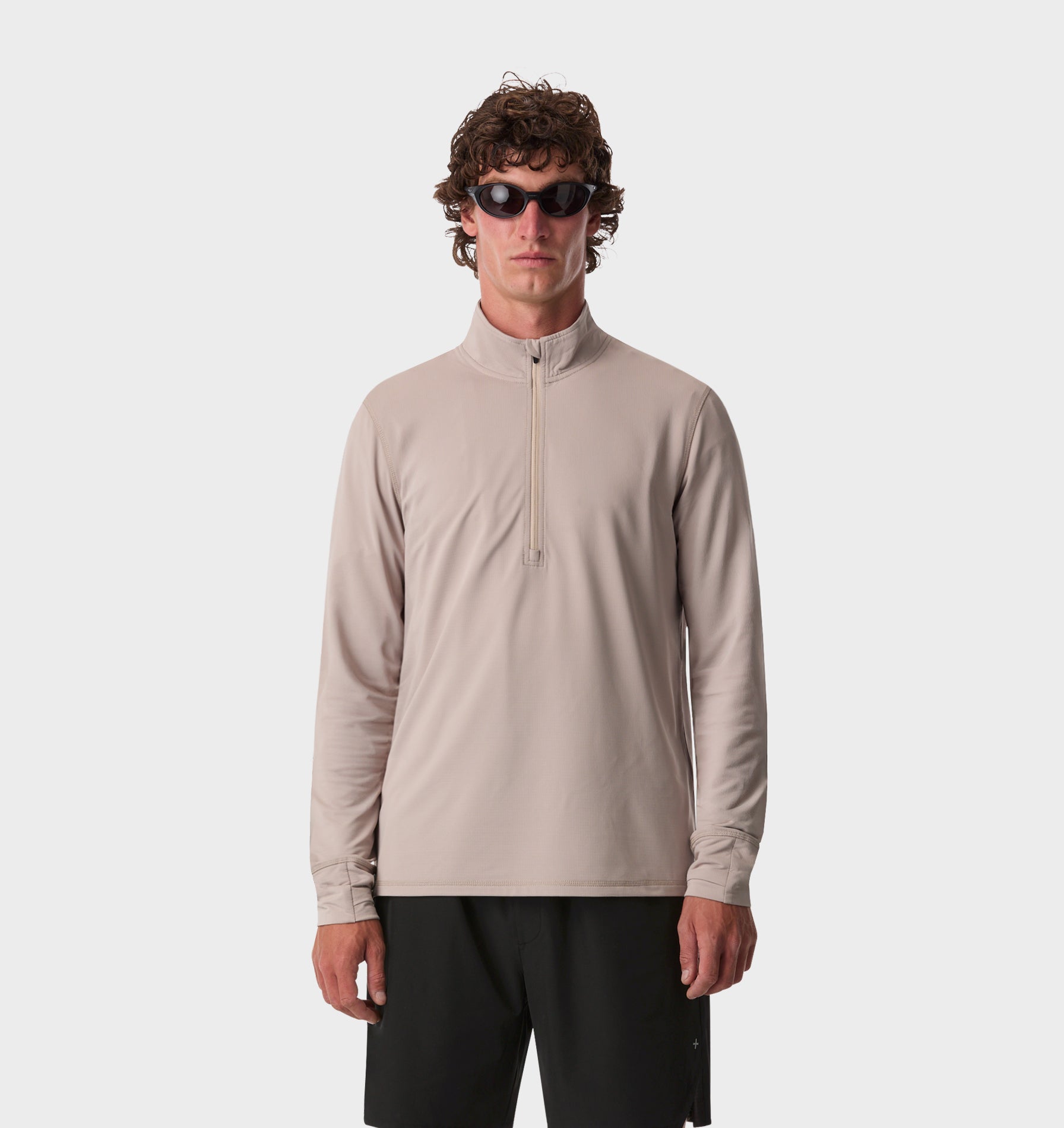 Active Zip Pullover - Taupe