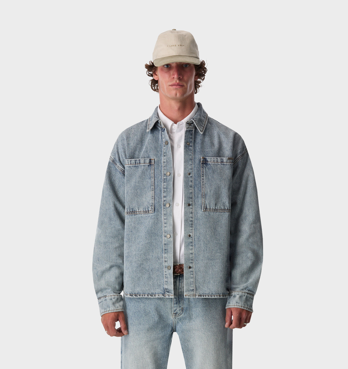Denim Overshirt - Grey Blue