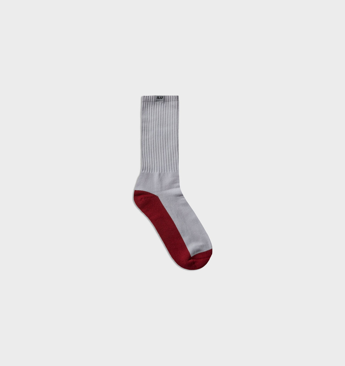 Panelled Sock - Off White/Red