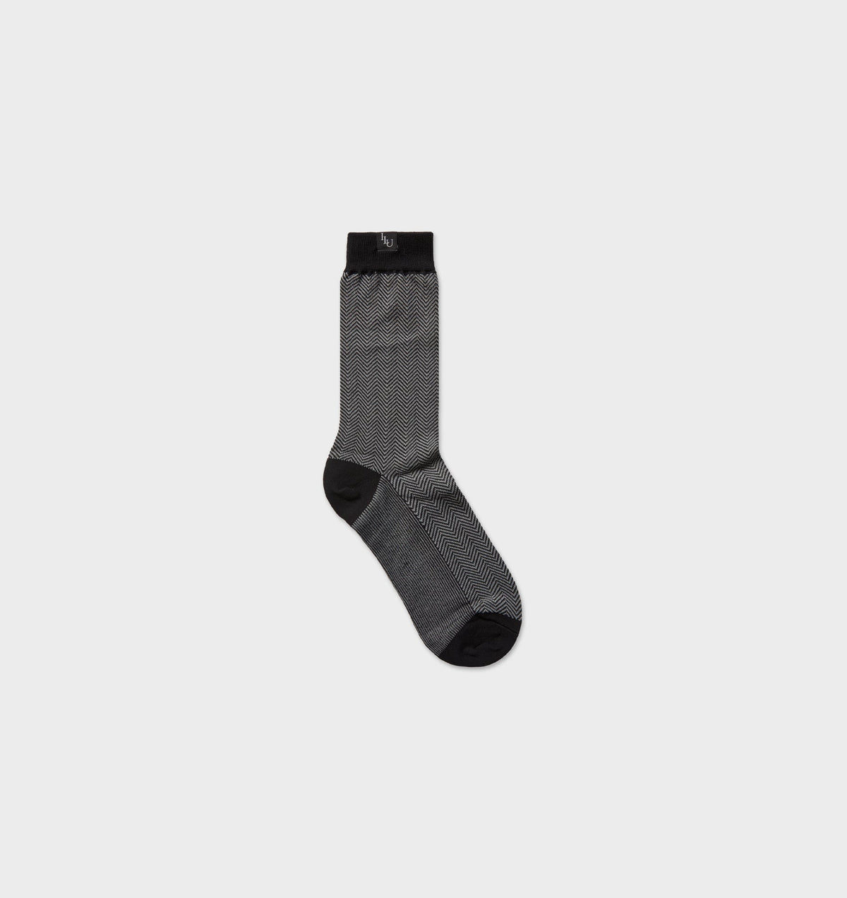 Herringbone Sock - Black/Grey