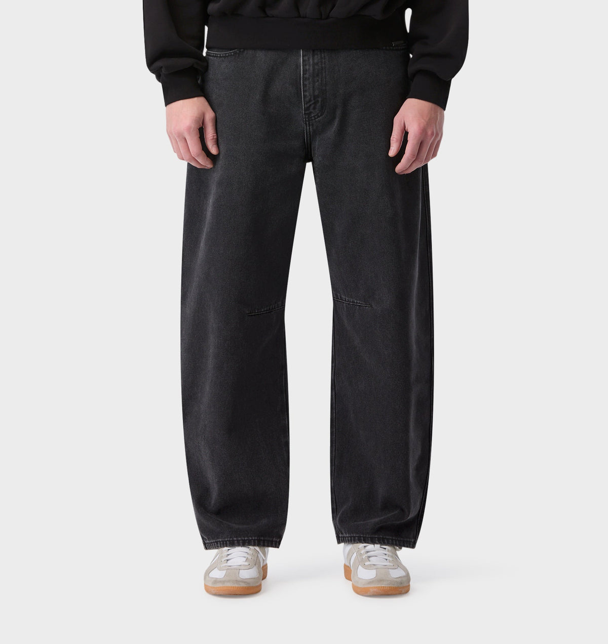 Barrel Leg Denim - Washed Black