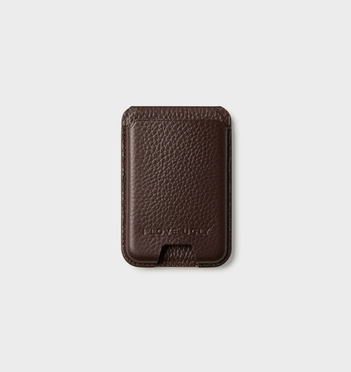 MagSafe Leather Card Holder - Dark Brown