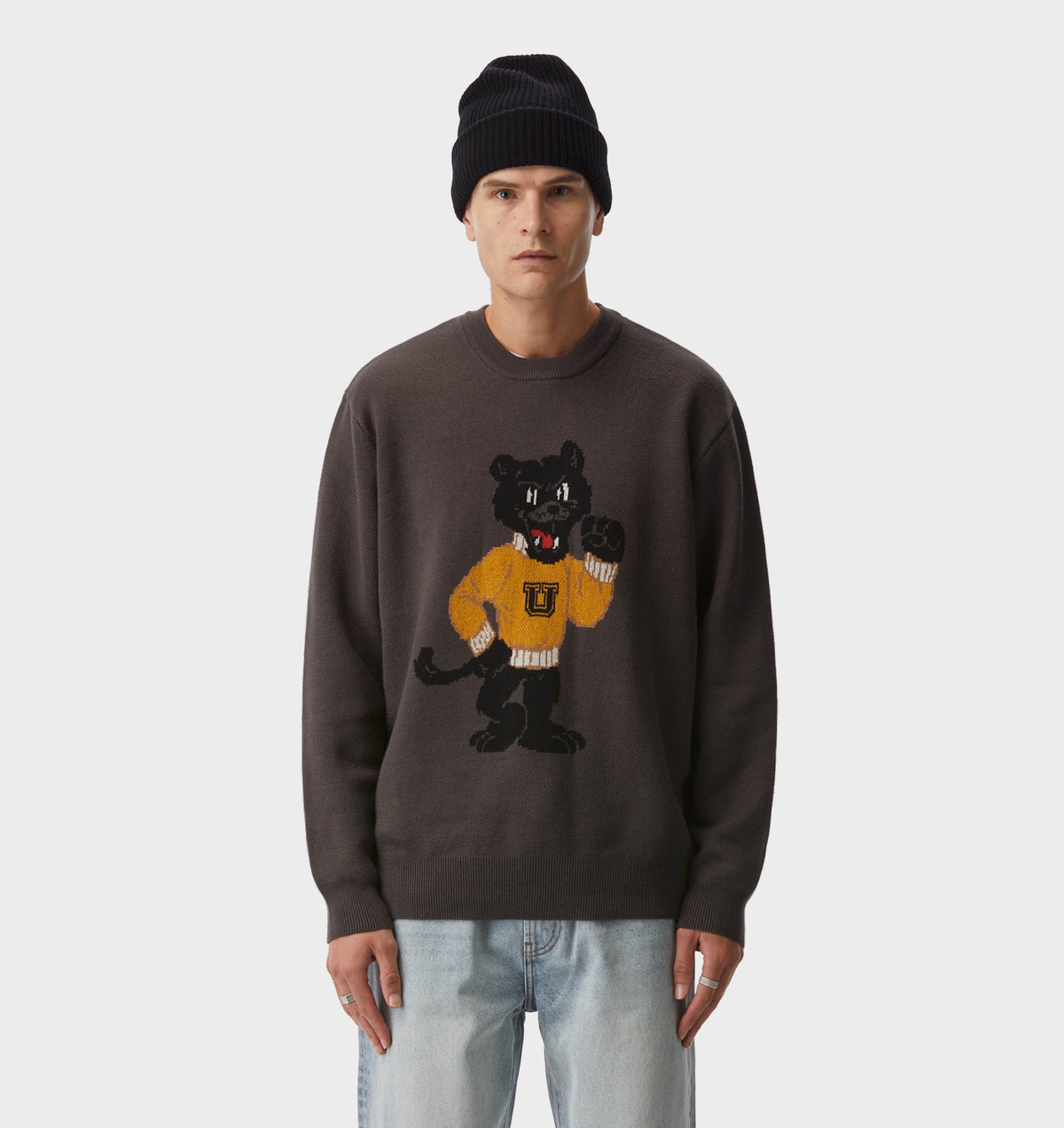 Panther Knit Sweater - Charcoal