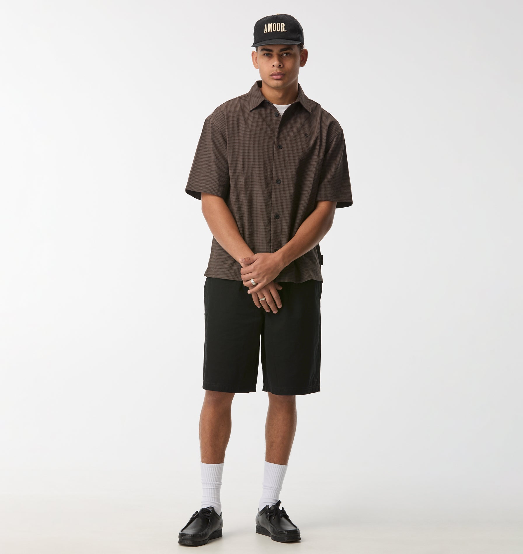 Dawson Boxy SS Shirt - Brown Check