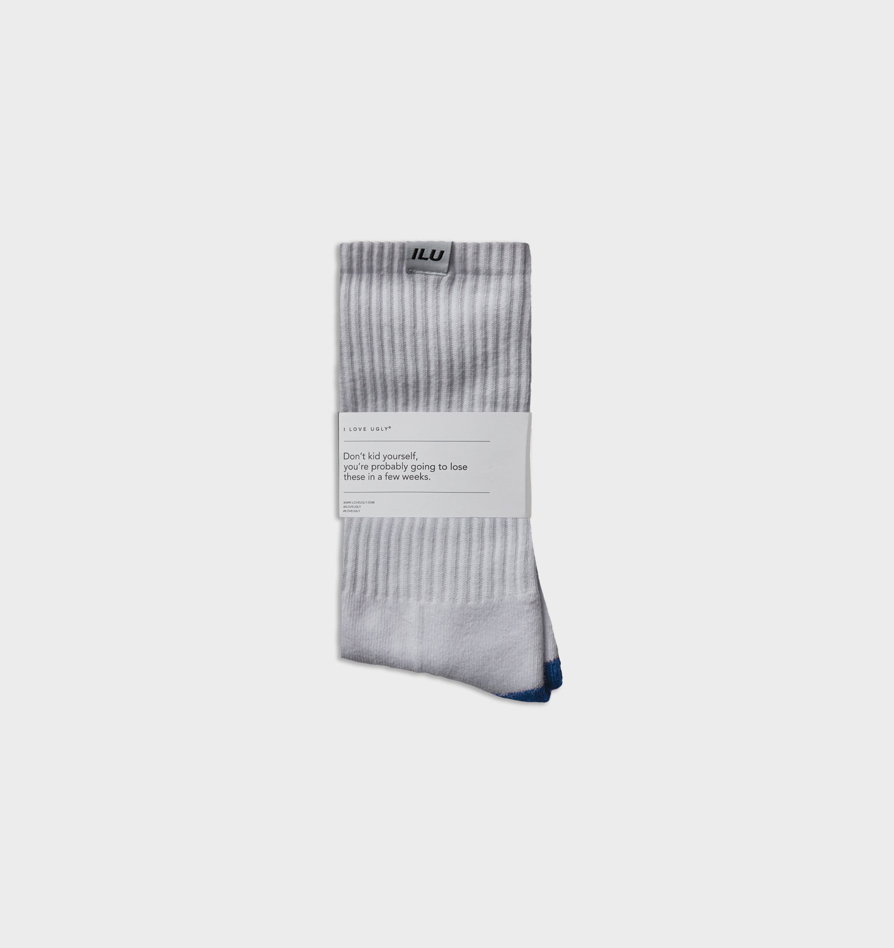 Panelled Sock - White/Cobalt