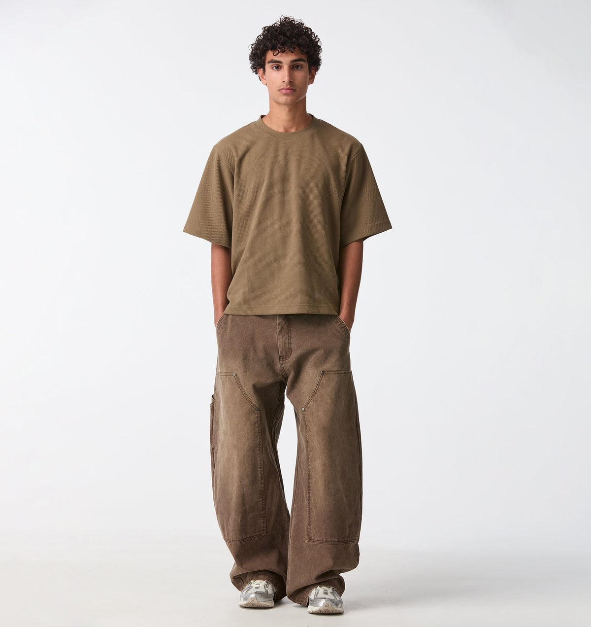 Waffle Box Crop Tee - Haze