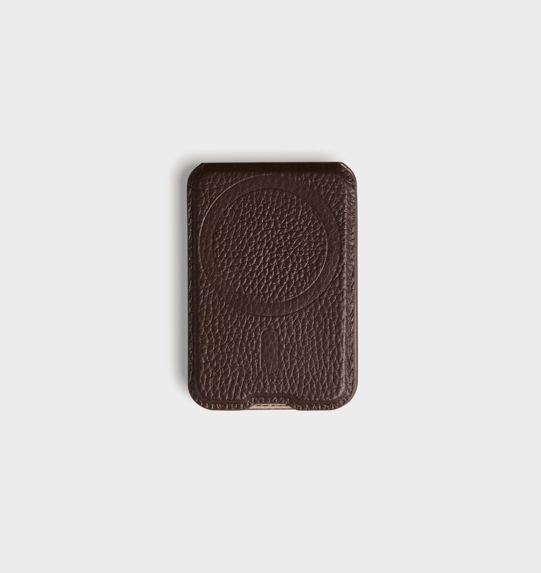 MagSafe Leather Card Holder - Dark Brown