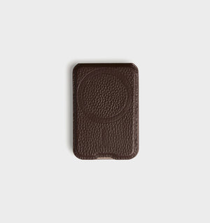 MagSafe Leather Card Holder - Dark Brown