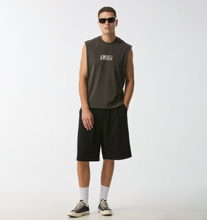 Linen Alby Pleated Short - Black