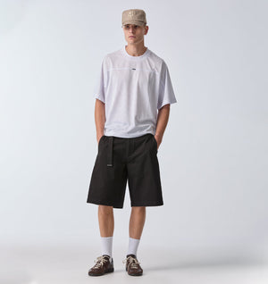 Belted Barrel Leg Short - Black