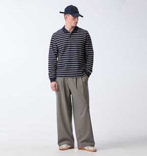 Albert Pleated Pant - Light Mushroom Stripe