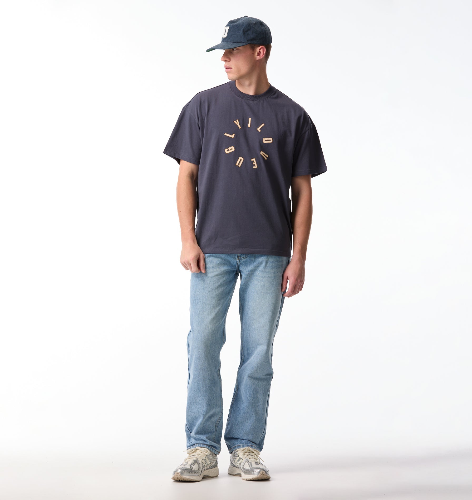 Hoop Logo Box Tee 2.0 - Indigo
