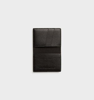 Leather Fold Card Holder - Black