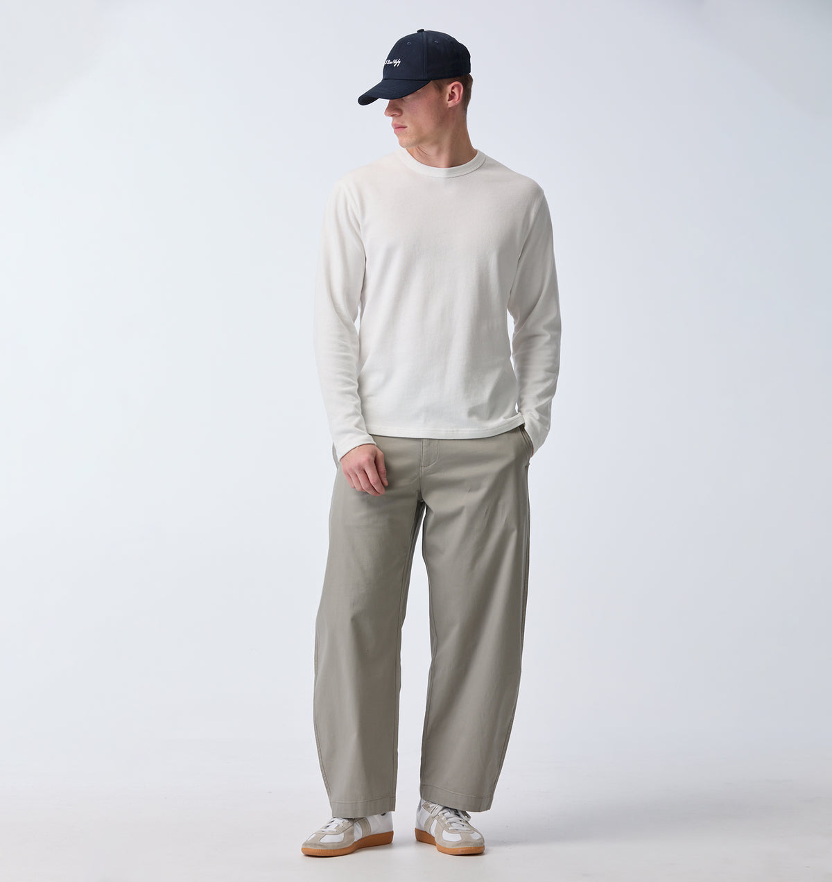 Barrel Leg Pant - Light Grey