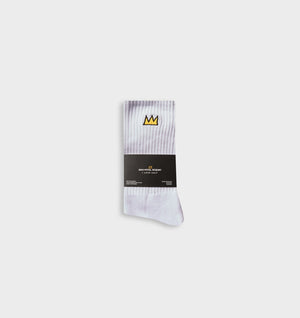 Basquiat Crown Basic Sock - White
