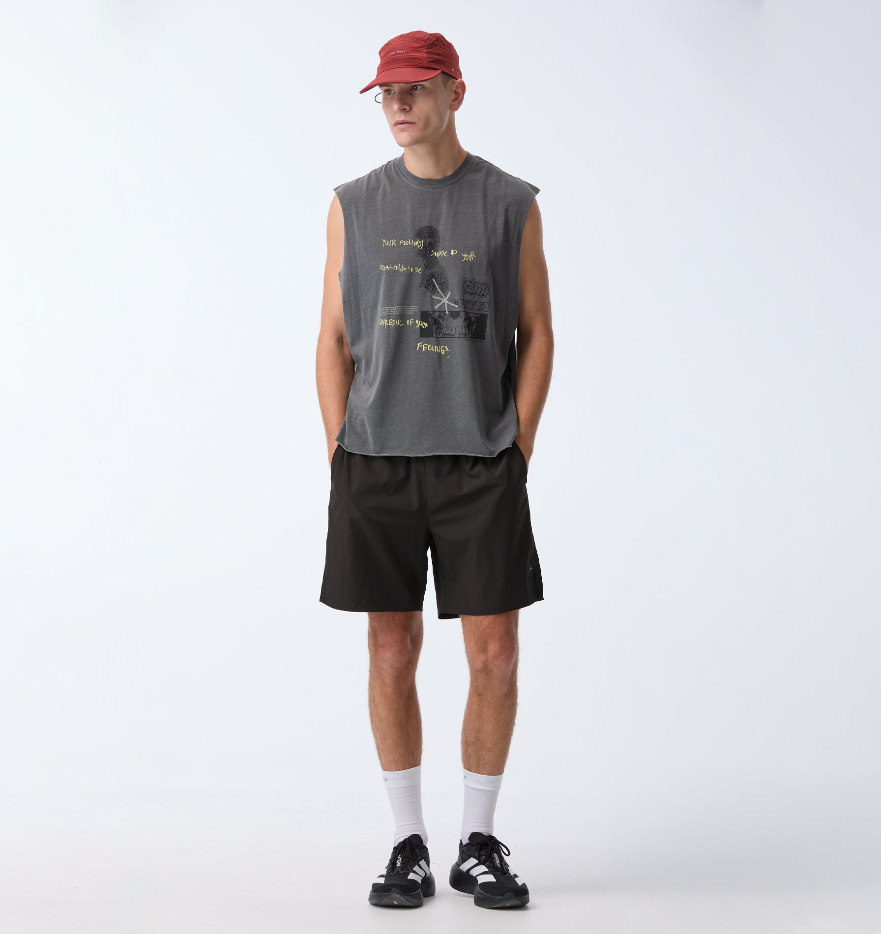 State Of Mind Cotton Crop Tank - Washed Black