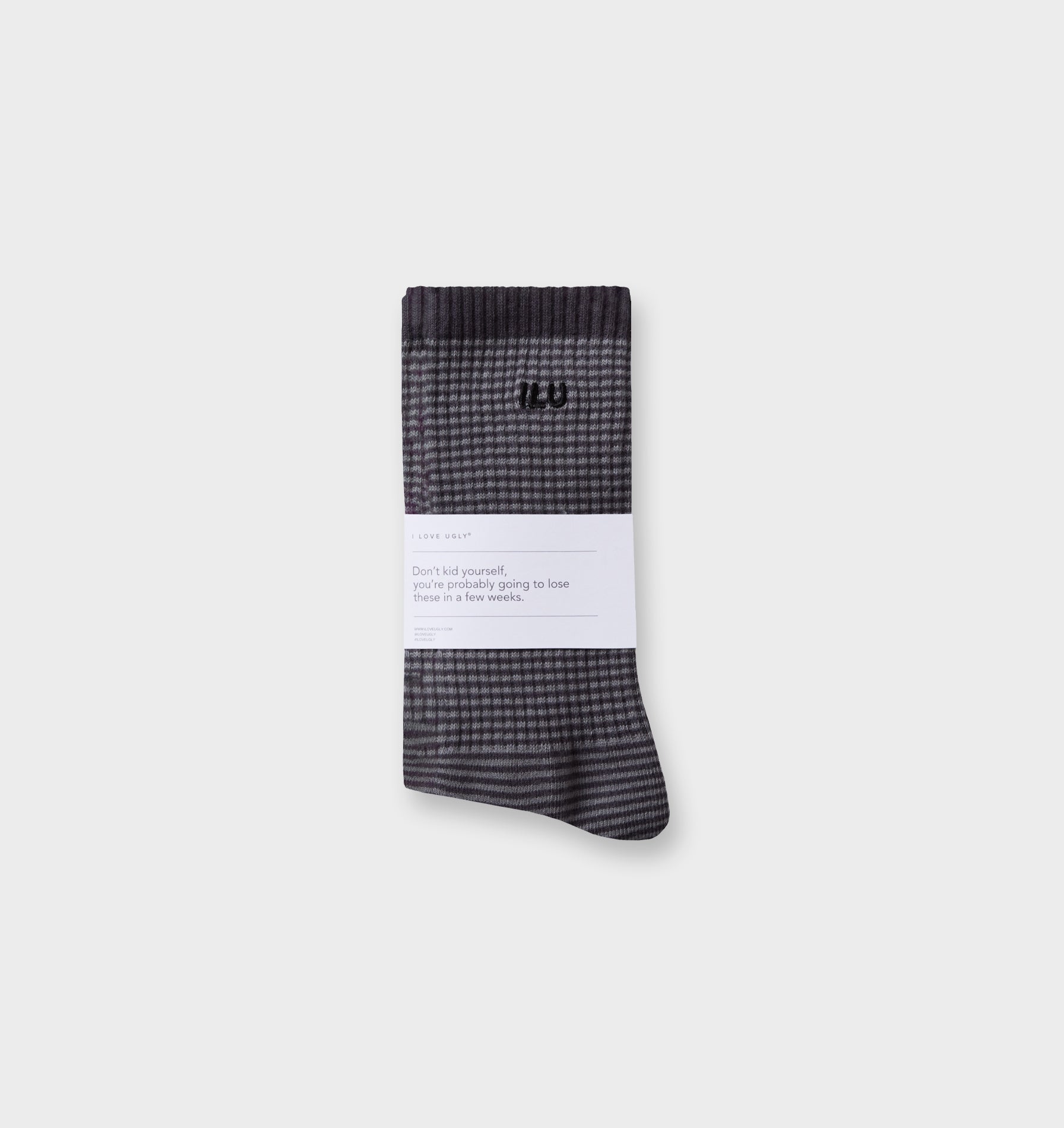 Stripe Basic Sock - Charcoal