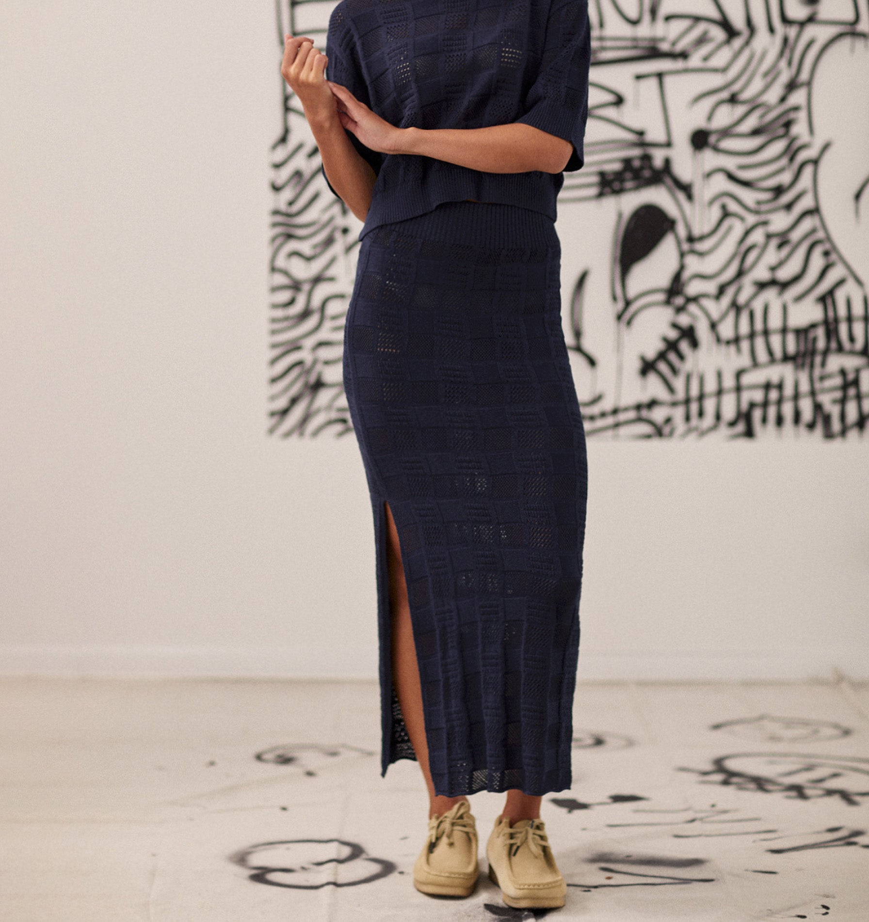 Mon Knitted Skirt - Navy